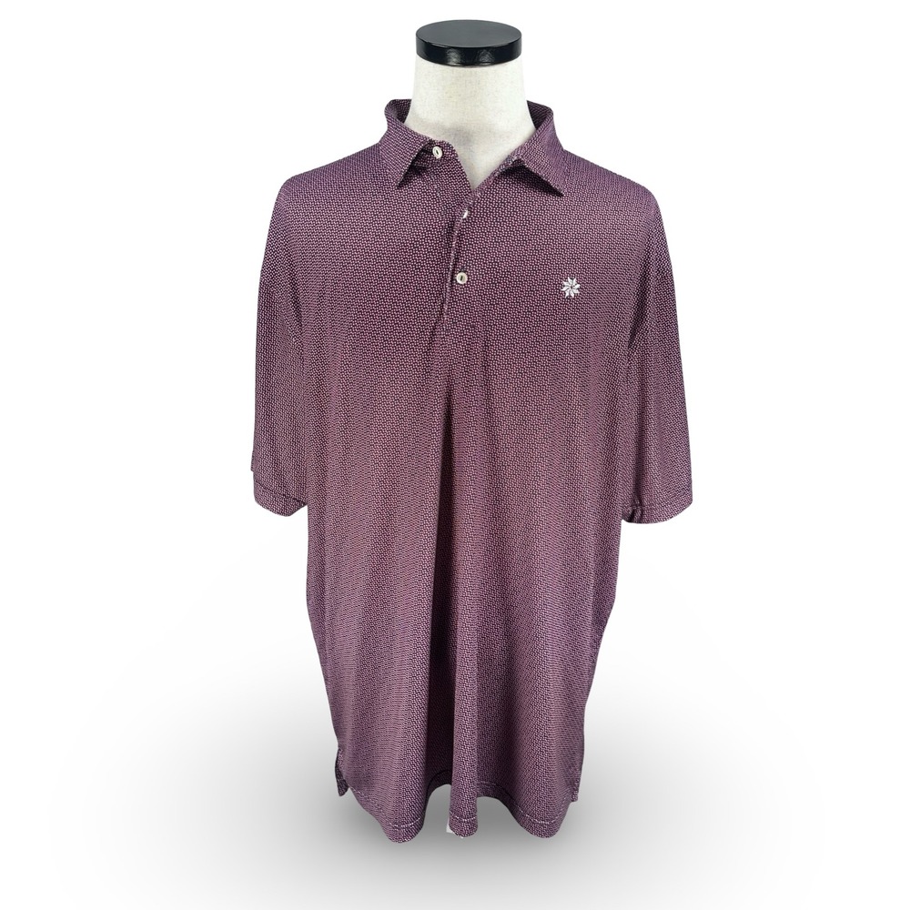 Peter Millar Summer Comfort Mens XXL Polo Shirt Red Blue Nautical Life Preserver